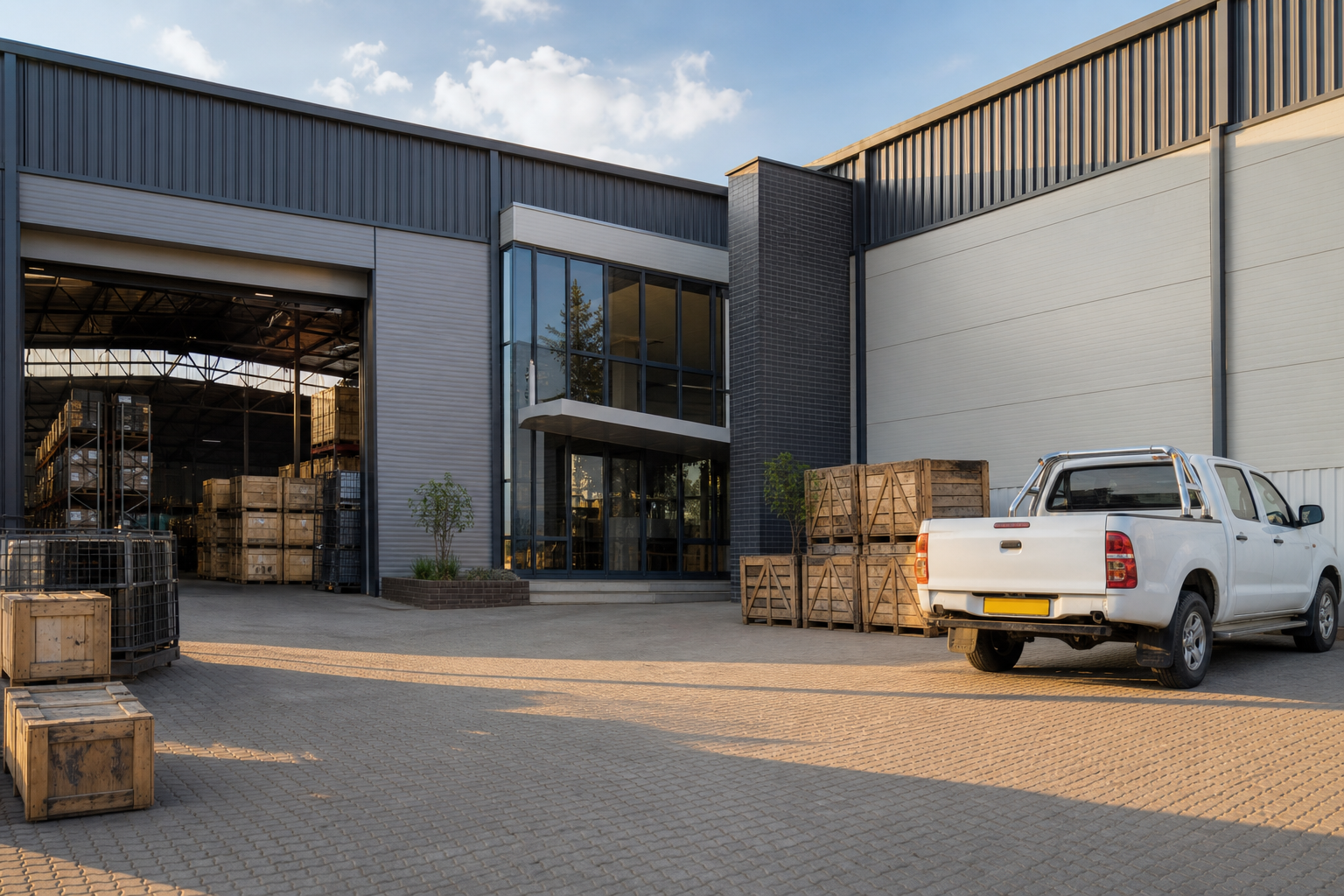 East Rand warehouse and office premises with loading bay and stock — commercial assets and business interruption for South African SMEs
