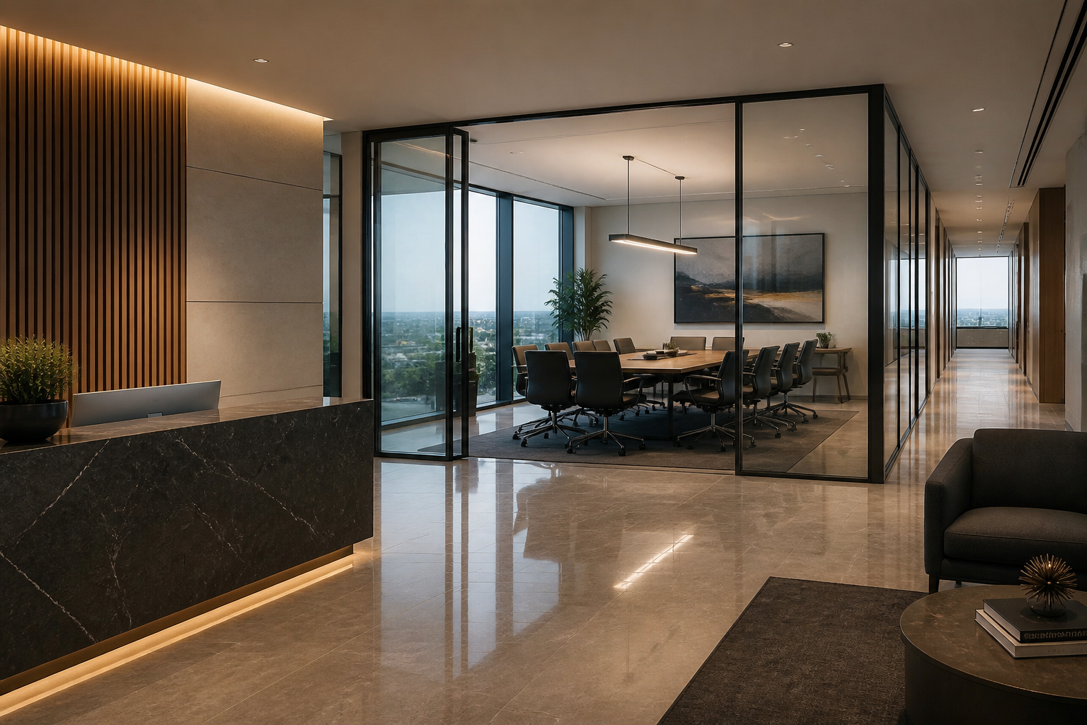 Professional services reception and boardroom in South Africa — public, product and professional indemnity liability cover